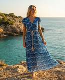 Robe fluide bleu roi
