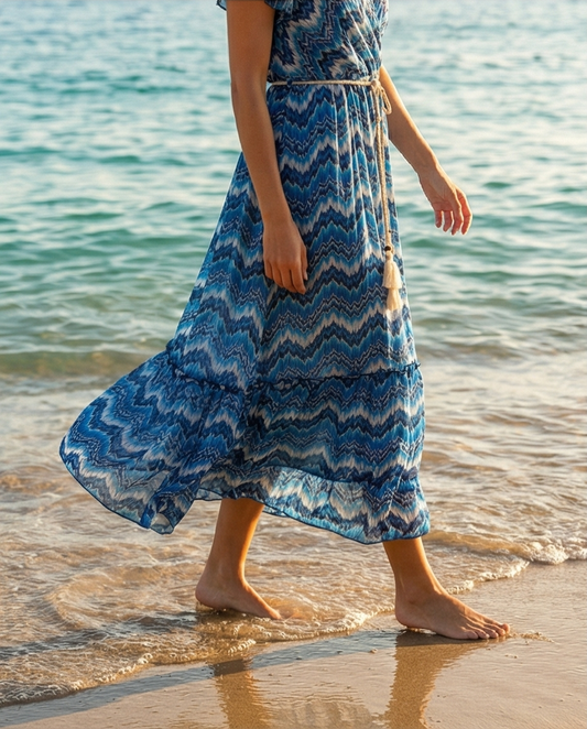 Robe fluide bleu roi