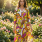 Robe bariolée tendance vert pomme
