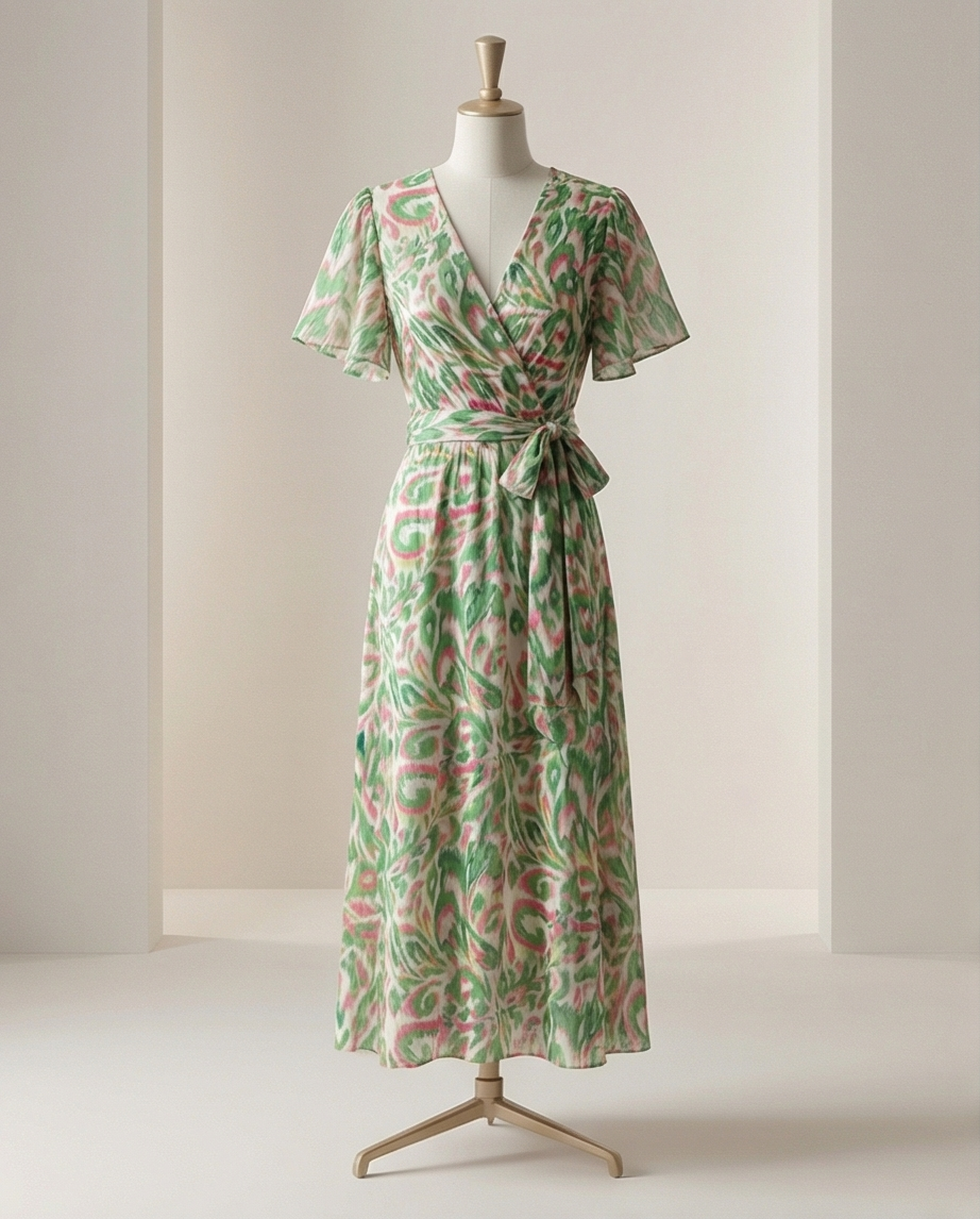 Robe longue et fluide vert pomme