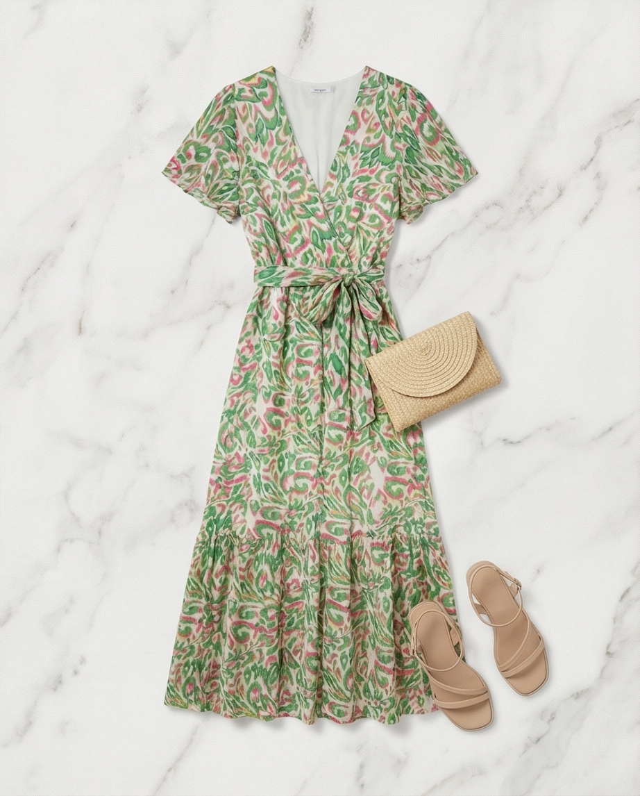 Robe longue et fluide vert pomme