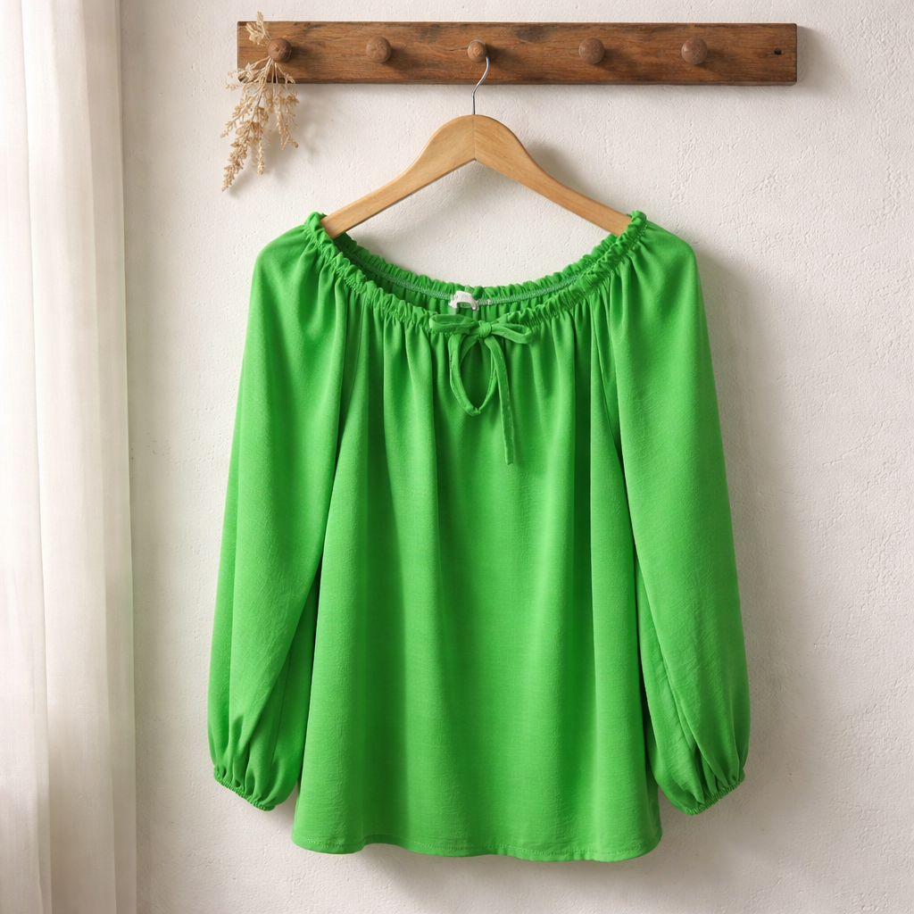 Blouse fluide col élastique