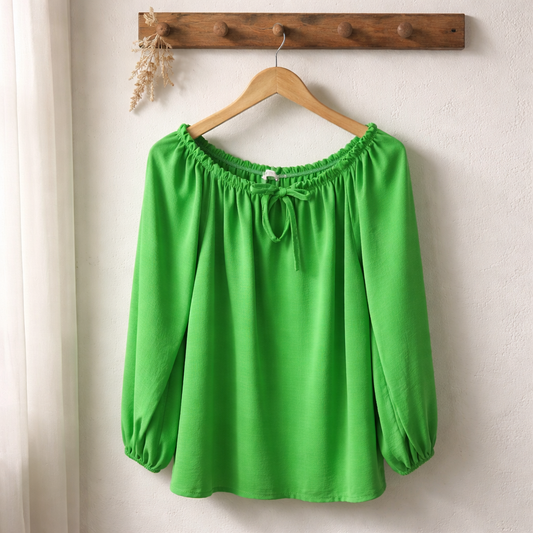 Blouse fluide col élastique