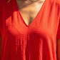 Robe rouge col V mi longue