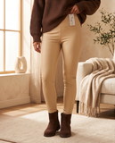 Jegging similicuir beige