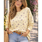 Sweat motif fleurs jaune